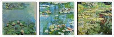 现代莫奈睡莲油画装饰画组合3D模型下载